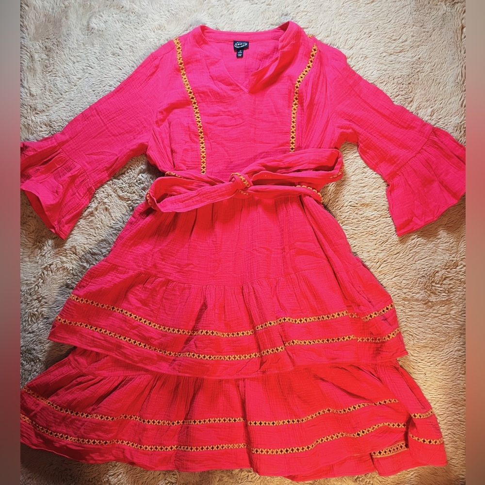 Eye Catching Pink & Orange Dress